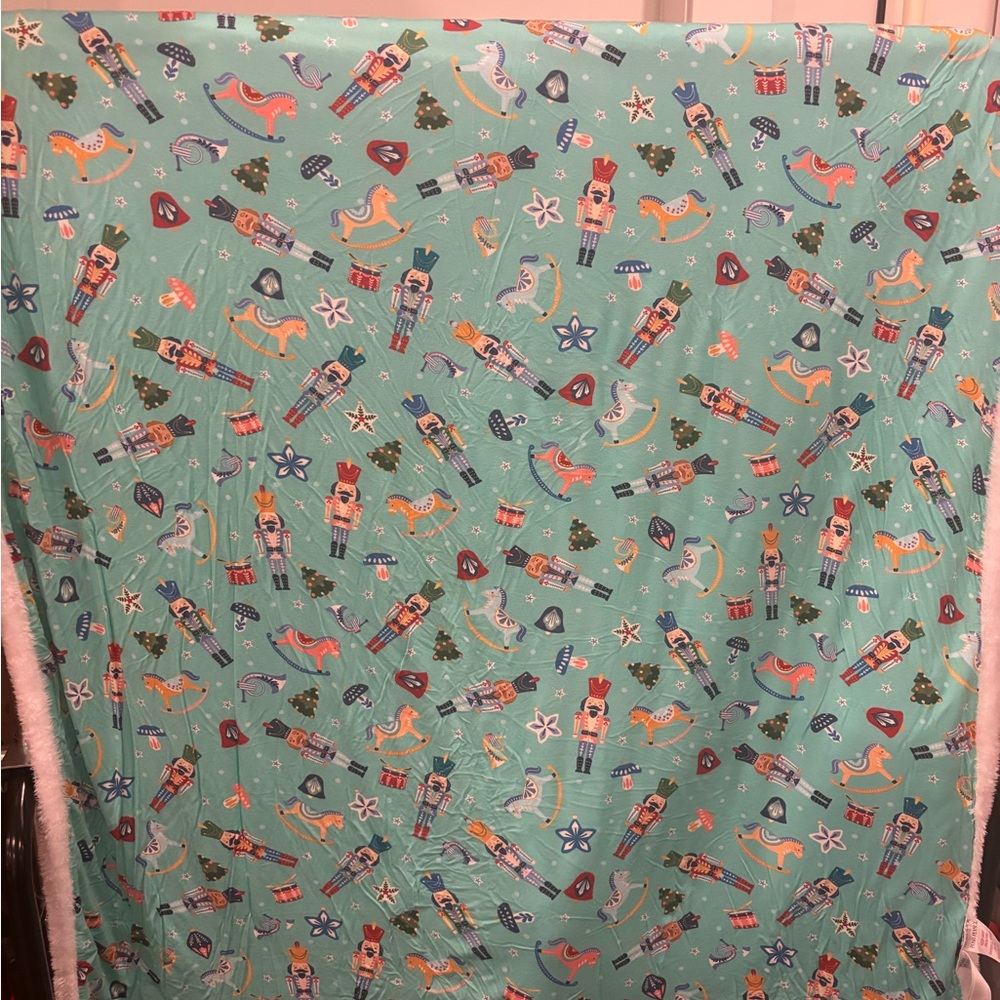 Posh Peanut Mint Nutcracker Holiday Throw Blanket